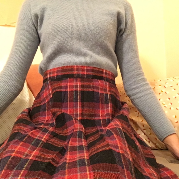 vintage plaid midi skirt - Picture 6 of 8